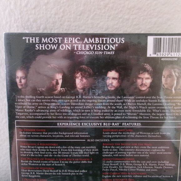 Game of Thrones Complete Season 4 on Blu-Ray and Digital HD DVD - New, Unopened - Picture 4 of 6